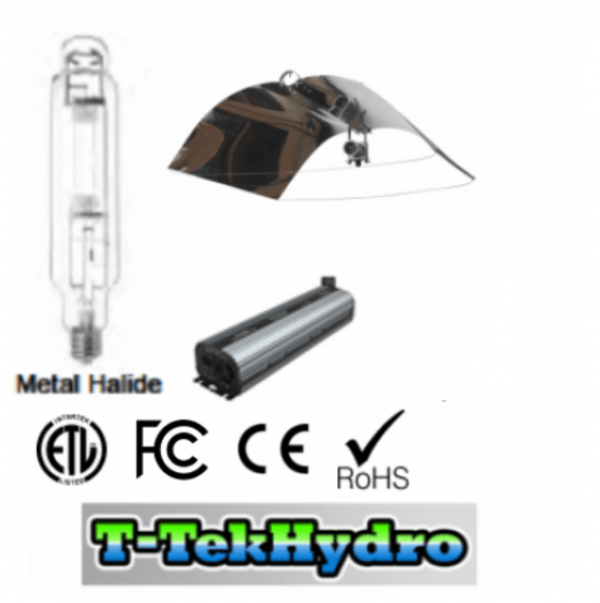 ELECTRONIC DIMMABLE 600W Ballast FAN COOLED – 600W Metal Halide GROW LAMP – Adjust A Wing Large Reflector Complete Kit
